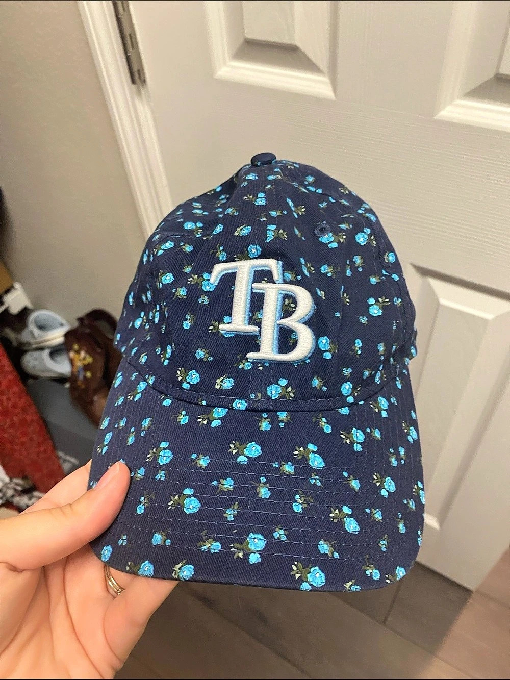 New Era Tampa Bay Rays MLB Floral 9TWENTY Adjustable Hat Floral Hat Blue & Black